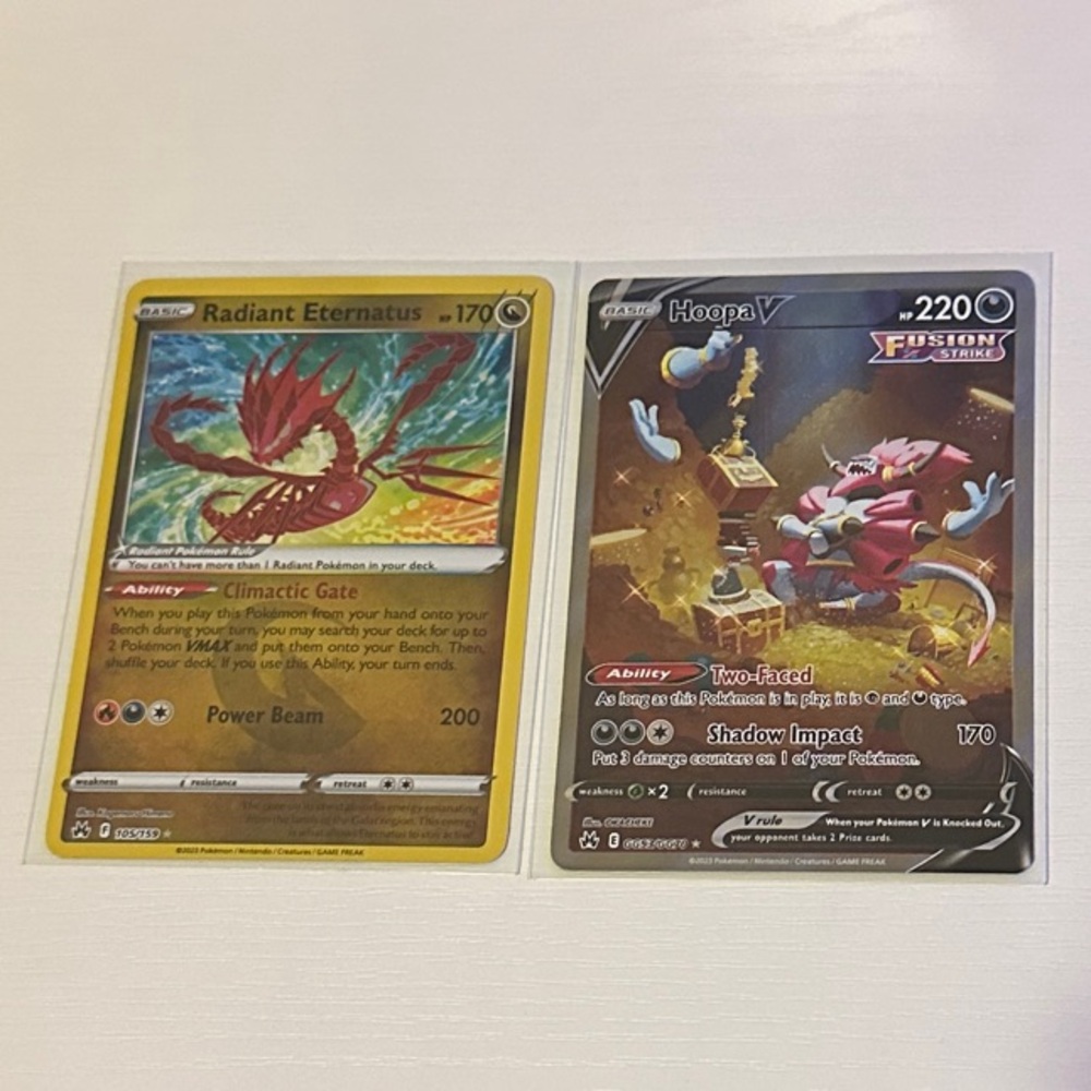 Pokemon Trading Cards - Radiant Eternatus - Hoopa V - Full Art - Crown Zenith